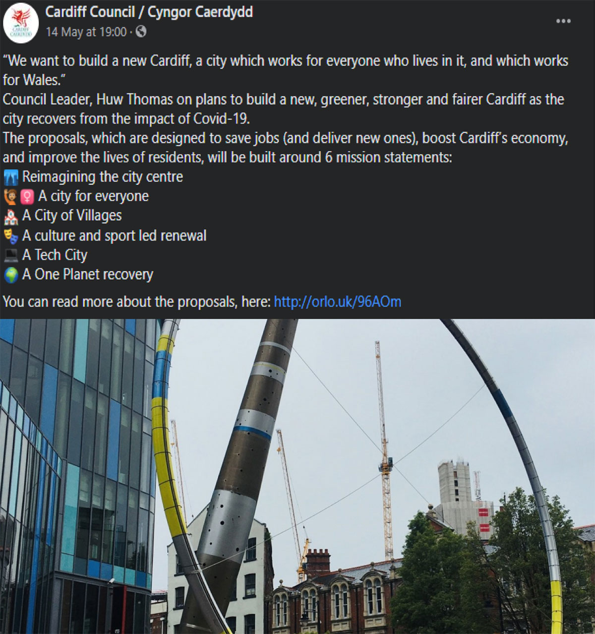 Cardiff Council social media post